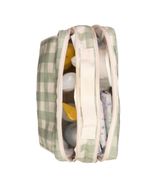 Necessaire 2 Zíperes | Xadrez Verde Menta