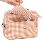 Necessaire 2 Zíperes | Xadrez Terracota