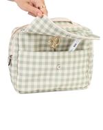 Necessaire 2 Zíperes | Xadrez Verde Menta