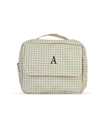Necessaire 2 Zíperes | Xadrez Verde Menta