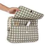 Necessaire 2 Zíperes | Xadrez Verde Escuro