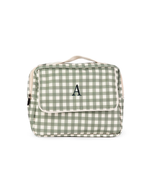 Necessaire 2 Zíperes | Xadrez Verde Escuro