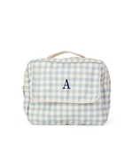 Necessaire 2 Zíperes | Xadrez Azul Claro