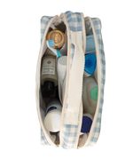 Necessaire 2 Zíperes | Xadrez Azul Claro
