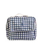 Necessaire 2 Zíperes | Xadrez Azul Marinho