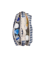 Necessaire 2 Zíperes | Xadrez Azul Marinho
