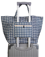 Bolsa Baú | Xadrez Azul Marinho