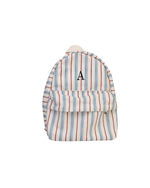 Mochila Kids + Estojo | Listrado Azul Claro E Vermelho