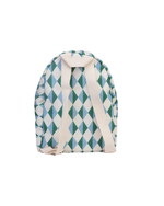 Mochila Kids + Estojo | Losango 2 Cores Azul Claro E Verde Escuro