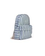 Mochila Kids + Estojo | Listrado 2 Cores Azul Claro E Verde Escuro