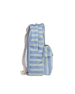 Mochila Kids + Estojo | Listrado 2 Cores Azul Claro E Verde Escuro