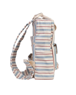 Mochila Adulto | Listrado Azul Claro E Vermelho