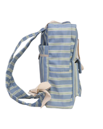 Mochila Adulto | Listrado 2 Cores Azul Claro E Verde Escuro