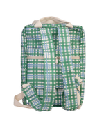 Mochila Adulto | Xadrez 2 Cores Azul Claro E Verde Escuro
