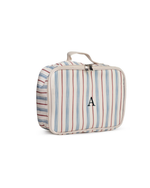 Kit Necessaire Maletinha | Listrado Azul Claro e Vermelho