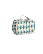 Kit Necessaire Maletinha | Losango 2 Cores Azul Claro e Verde Escuro