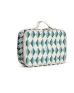 Kit Necessaire Maletinha | Losango 2 Cores Azul Claro e Verde Escuro
