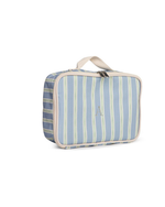Kit Necessaire Maletinha | Listrado 2 Cores Azul Claro e Verde Escuro