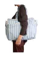 Bolsa Bolsos | Listrado 2 Cores Azul Claro e Verde Escuro