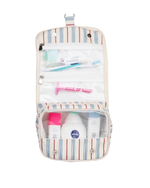 Necessaire Cabide | Listrado Azul Claro E Vermelho