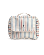 Necessaire 2 Zíperes | Listrado Azul Claro E Vermelho