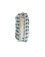 Necessaire 2 Zíperes | Losango 2 Cores Azul Claro E Verde Escuro