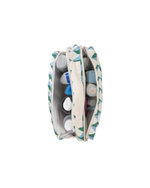 Necessaire 2 Zíperes | Losango 2 Cores Azul Claro E Verde Escuro