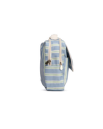 Necessaire 2 Zíperes | Listrado 2 Cores Azul Claro E Verde Escuro