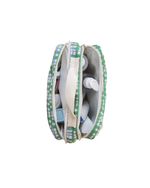 Necessaire 2 Zíperes | Xadrez 2 Cores Azul Claro E Verde Escuro