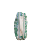Necessaire 2 Zíperes | Xadrez 2 Cores Azul Claro E Verde Escuro