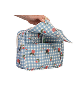 Necessaire 2 Zíperes | Xadrez Floral