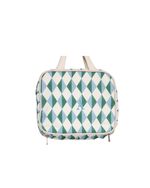 Necessaire 2 Lados | Losango 2 Cores Azul Claro E Verde Escuro