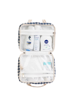Necessaire 2 Lados | Xadrez Azul Marinho