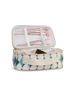 Necessaire Maquiagem | Losango 2 Cores Azul Claro E Verde Escuro