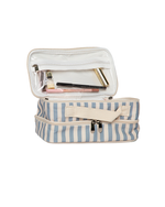 Necessaire Maquiagem Dupla | Listrado Azul Claro