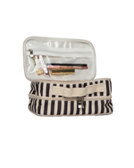 Necessaire Maquiagem Dupla | Listrado Cinza Chumbo