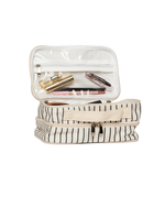 Necessaire Maquiagem Dupla | Listrado Cinza Chumbo
