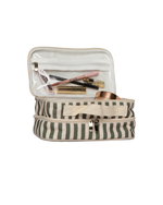 Necessaire Maquiagem Dupla | Listrado Verde Escuro