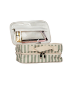 Necessaire Maquiagem Dupla | Listrado Verde Menta