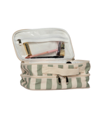 Necessaire Maquiagem Dupla | Listrado Verde Menta
