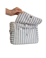 Necessaire 2 Zíperes | Listrado Azul Claro