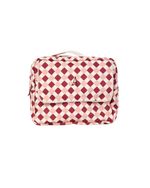Necessaire 2 Zíperes | Mini Losango Vinho E Rose