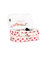 Necessaire Maquiagem Dupla | Mini Losango Vinho E Rose