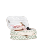 Necessaire Maquiagem Dupla | Quadradinhos Verde Menta