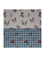 Bota de Natal Com Bordado TINA | Floral Rosas Vermelhas + Xadrez Floral