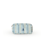 Mochila Kids + Estojo | Listrado 3 Cores Azul E Verde