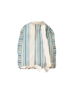 Mochila Kids + Estojo | Listrado 3 Cores Azul E Verde