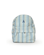 Mochila Kids + Estojo | Listrado 3 Cores Azul E Verde