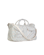 Mala Com Bolsos | Losango Azul Claro E Florzinhas