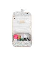Necessaire Cabide | Losango Azul Claro E Florzinhas